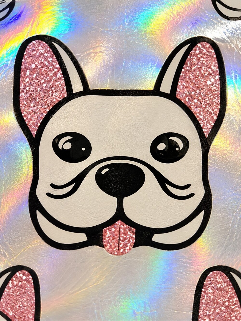OMG Accessories Holographic French Bulldog Makeup Bag - Size: 7.5x9 โช๏ธ Like New - Picture 4 of 6